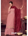 Dusty Pink Latest Designer Georgette Palazzo Salwar Suit