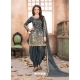 Dark Grey Latest Designer Tafeta Silk Punjabi Patiala Suit