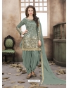Grayish Green Latest Designer Tafeta Silk Punjabi Patiala Suit