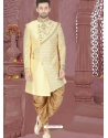 Cream Exclusive Readymade Designer Wedding Sherwani