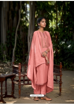 Peach Latest Designer Viscose Muslin Palazzo Salwar Suit