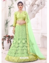 Green Designer Party Wear Mono Net Lehenga Choli