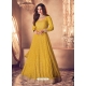 Yellow Latest Designer Real Georgette Indo Western Suit