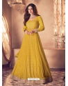 Yellow Latest Designer Real Georgette Indo Western Suit