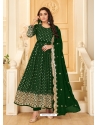 Dark Green Latest Designer Pure Georgette Anarkali Suit