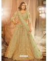 Olive Green Designer Wedding Wear Net Lehenga Choli