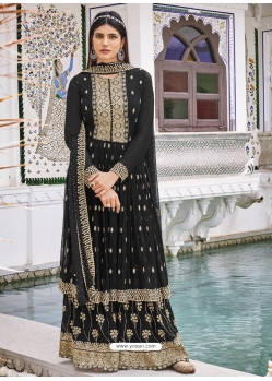 Black Latest Designer Pure Georgette Palazzo Salwar Suit
