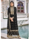 Black Latest Designer Pure Georgette Palazzo Salwar Suit