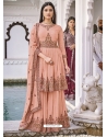 Light Orange Latest Designer Pure Georgette Palazzo Salwar Suit