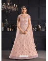 Dusty Pink Designer Party Wear Butterfly Net Indo Western Suit