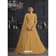 Mustard Designer Party Wear Butterfly Net Indo Western Suit