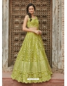 Green Designer Wedding Wear Organza Silk Lehenga Choli