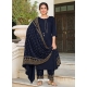 Navy Blue Readymade Designer Party Wear Rayon Palazzo Salwar Suit