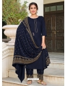 Navy Blue Readymade Designer Party Wear Rayon Palazzo Salwar Suit