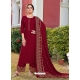 Rose Red Readymade Designer Party Wear Rayon Palazzo Salwar Suit