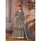 Grey Latest Designer Wedding Wear Anarkali Suit