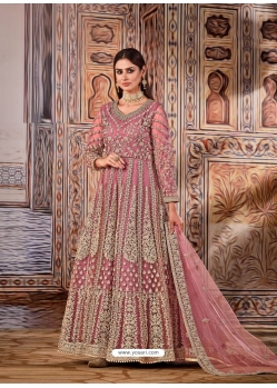 Dusty Pink Latest Designer Wedding Wear Anarkali Suit