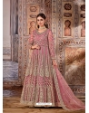 Dusty Pink Latest Designer Wedding Wear Anarkali Suit