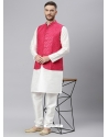 White Exclusive Readymade Designer Kurta With Jacket