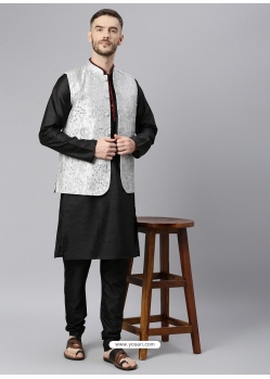 Black Exclusive Readymade Designer Kurta With Jacket