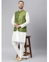 White Exclusive Readymade Designer Kurta With Jacket