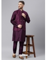 Purple Exclusive Readymade Designer Kurta With Jacket