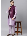 Mauve Exclusive Readymade Designer Kurta With Jacket