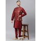 Maroon Exclusive Readymade Designer Kurta With Jacket