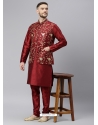 Maroon Exclusive Readymade Designer Kurta With Jacket