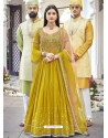 Corn Latest Designer Wedding Wear Anarkali Suit