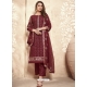 Maroon Designer Party Wear Palazzo Salwar Suit