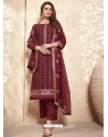 Maroon Designer Party Wear Palazzo Salwar Suit