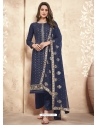 Dark Blue Designer Party Wear Palazzo Salwar Suit