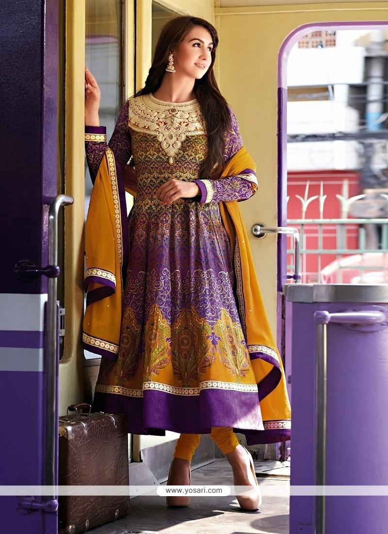 Radiant Purple Resham Anarkali Salwar Suit