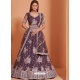 Purple Designer Wedding Wear Net Lehenga Choli