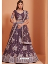 Purple Designer Wedding Wear Net Lehenga Choli