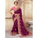 Medium Violet Designer Wedding Wear Silk Sari