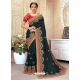 Dark Green Designer Wedding Wear Silk Sari