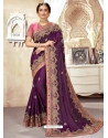 Purple Designer Wedding Wear Silk Sari