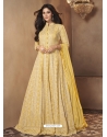 Light Yellow Readymade Designer Wedding Wear Anarkali Suit