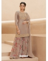 Light Brown Designer Party Wear Pure Muslin Palazzo Salwar Suit