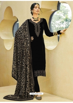 Black Designer Festive Wear Exotic Velvet Salwar Suit