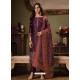 Deep Wine Designer Festive Wear Catonic Silk Jacquard Salwar Suit