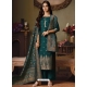 Teal Designer Festive Wear Catonic Silk Jacquard Salwar Suit
