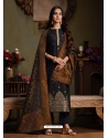 Black Designer Festive Wear Catonic Silk Jacquard Salwar Suit
