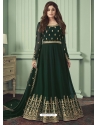 Dark Green Designer Bridal Wear Real Georgette Anarkali Suit