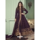 Purple Designer Bridal Wear Real Georgette Anarkali Suit