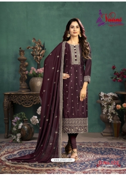 Deep Wine Designer Party Wear Silk Churidar Salwar Suit