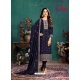 Navy Blue Designer Party Wear Silk Churidar Salwar Suit