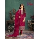 Rose Red Designer Party Wear Silk Churidar Salwar Suit